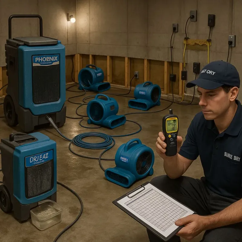 Structural Drying and Dehumidification process in Mokena, IL